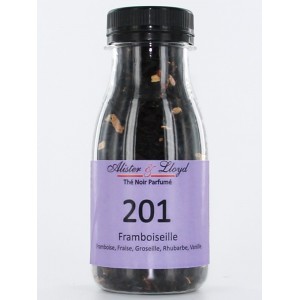 201 - Framboiseille - Thé Noir Parfumé Framboise, Fraise, Groseille, Rhubarbe, Vanille
