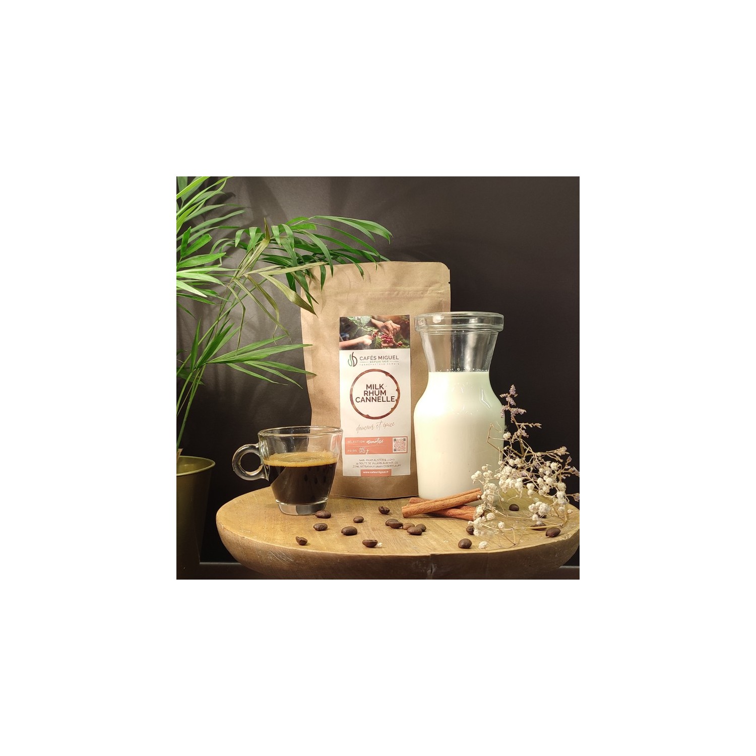 Café aromatisé Milk rhum cannelle - Grain ou Moulu