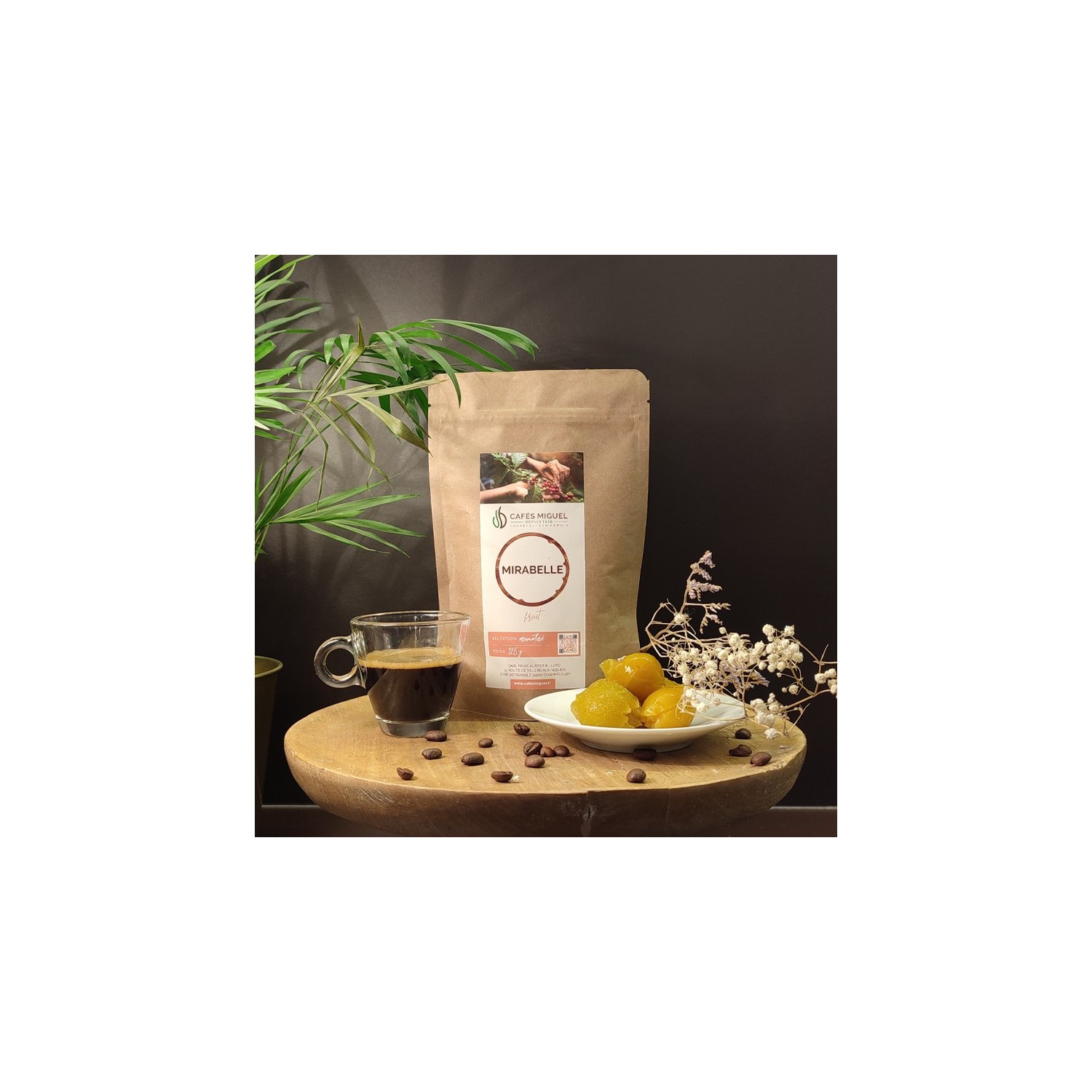 Café aromatisé Mirabelle - Grain ou Moulu