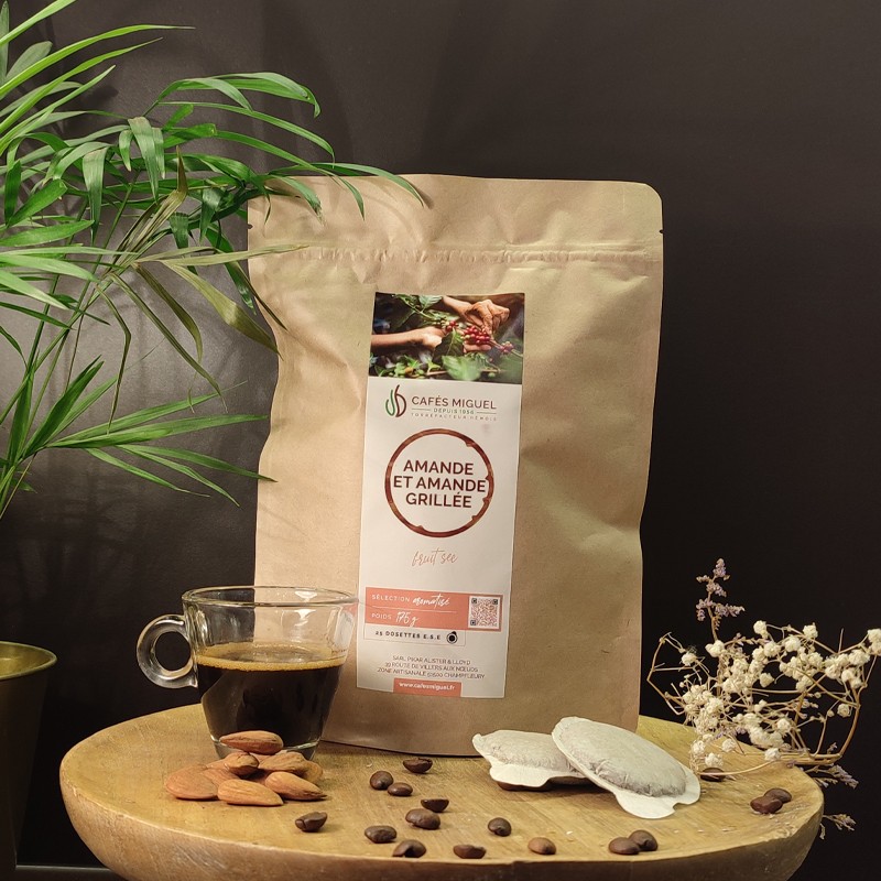 Café aromatisé - 25 dosettes - Amande et amande grillée